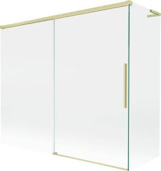 Mexen Rox, L tolóajtós, kétszárnyú kádparaván 180 + 80 x 150 cm, 8 mm-es átlátszó üveg, matt arany profil, 8C9L-180-080-55-00 (8C9L-180-080-55-00)