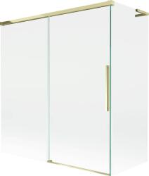 Mexen Rox, L tolóajtós, kétszárnyú kádparaván 150 + 70 x 150 cm, 8 mm-es átlátszó üveg, aranyfényű profil, 8C9L-150-070-50-00 (8C9L-150-070-50-00)