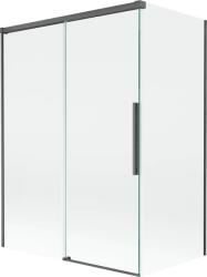 Mexen Rox, kétszárnyú tolóajtós kádparaván 120 + 70 x 150 cm, 8 mm-es átlátszó üveg, szálcsiszolt grafit profil, 8C9-120-070-66-00 (8C9-120-070-66-00)