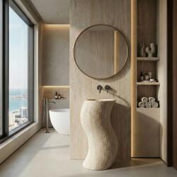 Rea Melody, szabadon álló mosdó 490×390×840 mm, bézs kőutánzat, REA-U5940 (REA-U5940)