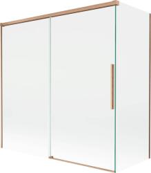 Mexen Rox, kétszárnyú tolóajtós kádparaván 160 + 70 x 150 cm, 8 mm-es átlátszó üveg, matt réz profil, 8C9-160-070-65-00 (8C9-160-070-65-00)