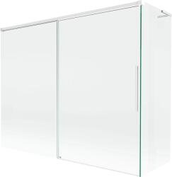 Mexen Rox, L tolóajtós, kétszárnyú kádparaván 190 + 90 x 150 cm, 8 mm-es átlátszó üveg, fehér profil, 8C9L-190-090-20-00 (8C9L-190-090-20-00)
