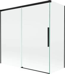 Mexen Rox, kétszárnyú tolóajtós kádparaván 160 + 80 x 150 cm, 8 mm-es átlátszó üveg, matt fekete profil, 8C9-160-080-70-00 (8C9-160-080-70-00)