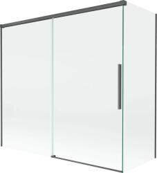 Mexen Rox, kétszárnyú tolóajtós kádparaván 170 + 80 x 150 cm, 8 mm-es átlátszó üveg, szálcsiszolt grafit profil, 8C9-170-080-66-00 (8C9-170-080-66-00)