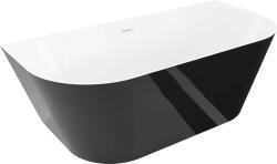 Mexen Oval Slim, szabadon álló, falhoz szerelhető kád, 170 x 80 cm, fehér-fekete, fehér túlfolyóval, 52661708075-20 (52661708075-20)