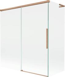 Mexen Rox, L tolóajtós, kétszárnyú kádparaván 150 + 70 x 150 cm, 8 mm-es átlátszó üveg, matt réz profil, 8C9L-150-070-65-00 (8C9L-150-070-65-00)