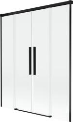 Mexen Rox, kétszárnyú tolóajtós kádparaván 150 x 150 cm, 8 mm-es átlátszó üveg, matt fekete profil, 8C9-150-002-70-00 (8C9-150-002-70-00)
