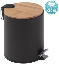Gedy Gedy, KENTA szemetes 5l, Soft Close, fekete matt/bambusz, 1409 (1409)