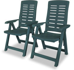 vidaXL 2 db Zöld Dönthető Műanyag Kerti Szék
