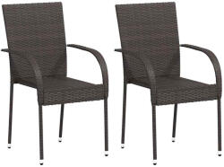 vidaXL 2 db Barna Polyrattan Rakásolható Kültéri Szék
