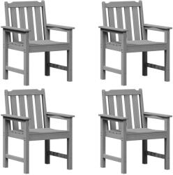 vidaXL Kerti Étkezőszékek 4 db Világosszürke 65.5X55.5X88 cm Hdpe