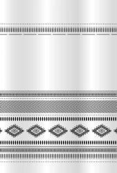 BISK Erga Etno, zuhanyfüggöny 180x200cm, poliészter, fehér-fekete, ERG-08178 (ERG-08178)