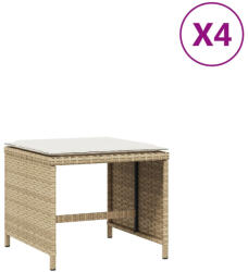 vidaXL 4 db Bézs Polyrattan Kerti Szék Párnával 40X40X35 cm