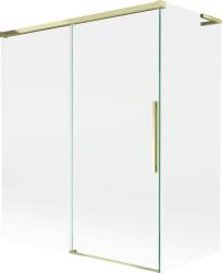Mexen Rox, L tolóajtós, kétszárnyú kádparaván 140 + 70 x 150 cm, 8 mm-es átlátszó üveg, aranyfényű profil, 8C9L-140-070-50-00 (8C9L-140-070-50-00)