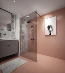 Erga Paris, Beépíthető zuhanykabin 50x200 cm, 8 mm-es szürke üveg, matt arany profil, ERG-V02-PARIS-050x200-GR-GB (ERG-V02-PARIS-050X200-GR-GB)