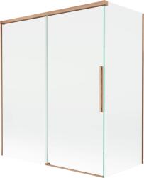 Mexen Rox, kétszárnyú tolóajtós kádparaván 140 + 70 x 150 cm, 8 mm-es átlátszó üveg, matt réz profil, 8C9-140-070-65-00 (8C9-140-070-65-00)