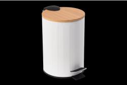 BISK Erga Rado, kerek 3l-es szemeteskuka rozsdamentes acélból, fehér-barna, ERG-08422 (ERG-08422)