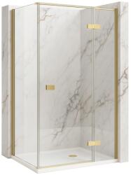 Rea Atlas, zuhanykabin 80 (ajtó) x 80 (fal), jobb oldali, 6 mm-es átlátszó üveg, arany profil, KPL-K4373 (KPL-K4373)
