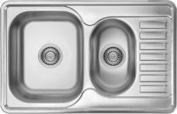 Kuchinox Junak, 1, 5 rekeszes rozsdamentes mosogató 780x500x190 mm csepegtetővel, sima felület, acél, LAV-SQA_033T (LAV-SQA_033T)