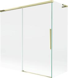 Mexen Rox, L tolóajtós, kétszárnyú kádparaván 160 + 80 x 150 cm, 8 mm-es átlátszó üveg, aranyfényű profil, 8C9L-160-080-50-00 (8C9L-160-080-50-00)