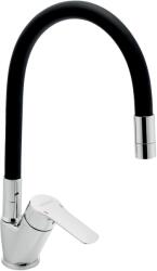 FERRO , Mosogató csaptelep fekete flexi karral Metalia 54, króm, 54014F-0C (54014F-0C)