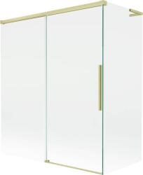 Mexen Rox, L tolóajtós, kétszárnyú kádparaván 140 + 70 x 150 cm, 8 mm-es átlátszó üveg, matt arany profil, 8C9L-140-070-55-00 (8C9L-140-070-55-00)