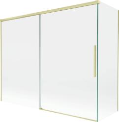 Mexen Rox, kétszárnyú tolóajtós kádparaván 190 + 90 x 150 cm, 8 mm-es átlátszó üveg, matt arany profil, 8C9-190-090-55-00 (8C9-190-090-55-00)