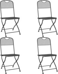 vidaXL 4 db Antracitszürke Expandált Fém Összecsukható Kerti Szék