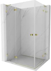 Mexen Lunar, L Duo csuklós zuhany 120 x 110 cm, 8mm átlátszó üveg, arany profil, 834L-120L-110P-50-00 (834L-120L-110P-50-00)