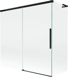 Mexen Rox, L tolóajtós, kétszárnyú kádparaván 160 + 70 x 150 cm, 8 mm-es átlátszó üveg, matt fekete profil, 8C9L-160-070-70-00 (8C9L-160-070-70-00)