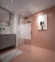 Erga Paris, Beépíthető zuhanykabin 90x200 cm, 8 mm-es átlátszó/maszkos üveg, fehér matt profil, ERG-V02-PARIS-090x200-MF-WH (ERG-V02-PARIS-090X200-MF-WH)