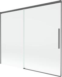 Mexen Rox, kétszárnyú tolóajtós kádparaván 190 x 150 cm, 8 mm-es átlátszó üveg, szálcsiszolt grafit profil, 8C9-190-001-66-00 (8C9-190-001-66-00)