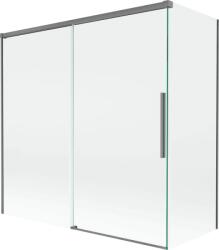 Mexen Rox, kétszárnyú tolóajtós kádparaván 160 + 75 x 150 cm, 8 mm-es átlátszó üveg, grafit profil, 8C9-160-075-95-00 (8C9-160-075-95-00)