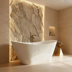 Rea Atena, szabadon álló kád 1700x730x710 mm, fehér, fekete klikk-klakk rendszer, KPL-W6127 (KPL-W6127)