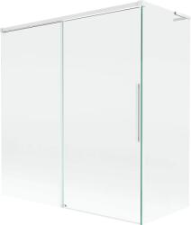 Mexen Rox, L tolóajtós, kétszárnyú kádparaván 150 + 70 x 150 cm, 8 mm-es átlátszó üveg, fehér profil, 8C9L-150-070-20-00 (8C9L-150-070-20-00)