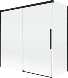Mexen Rox, kétszárnyú tolóajtós kádparaván 160 + 70 x 150 cm, 8 mm-es átlátszó üveg, matt fekete profil, 8C9-160-070-70-00 (8C9-160-070-70-00)