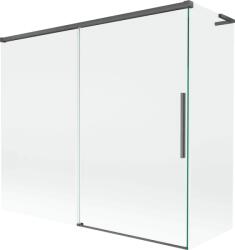 Mexen Rox, L tolóajtós, kétszárnyú kádparaván 180 + 80 x 150 cm, 8 mm-es átlátszó üveg, szálcsiszolt grafit profil, 8C9L-180-080-66-00 (8C9L-180-080-66-00)