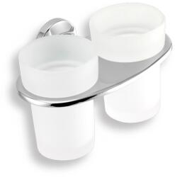 Novaservis - Dupla fogkefe tartó, üvegpaszta Metalia 11 króm, 0157.0 (0157.0)