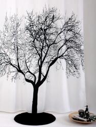 BISK Erga Peva, zuhanyfüggöny 180x200cm, poliészter, fehér-fekete fa mintás, ERG-04440 (ERG-04440)