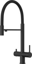 Gamma Vento, magas mosogatócsaptelep vízszűrő csatlakozóval, matt fekete, GMA-BVOF-BK (GMA-BVOF-BK)