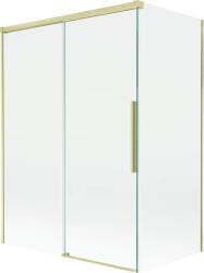 Mexen Rox, kétszárnyú tolóajtós kádparaván 120 + 70 x 150 cm, 8 mm-es átlátszó üveg, matt arany profil, 8C9-120-070-55-00 (8C9-120-070-55-00)