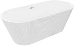 Mexen Yara, szabadon álló, hornyolt kád 170 x 75 cm, fényes fehér, króm túlfolyó, 52861707500-01 (52861707500-01)