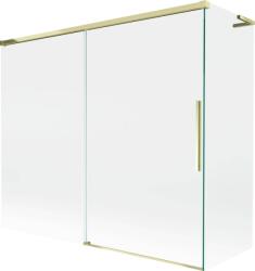 Mexen Rox, L tolóajtós, kétszárnyú kádparaván 180 + 90 x 150 cm, 8 mm-es átlátszó üveg, arany fényes profil, 8C9L-180-090-50-00 (8C9L-180-090-50-00)