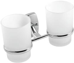 Novaservis - Dupla fogkefe és fogkrém tartó üveg Orpheus króm, 6957.0 (6957.0)