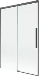 Mexen Rox, kétszárnyú tolóajtós kádparaván 120 x 150 cm, 8 mm-es átlátszó üveg, szálcsiszolt grafit profil, 8C9-120-001-66-00 (8C9-120-001-66-00)