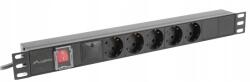 Lanberg 5x Schuko IEC splitter 2m negru PDU-05F-0200-IEC-BK (PDU-05F-0200-IEC-BK)