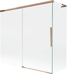 Mexen Rox, L tolóajtós, kétszárnyú kádparaván 170 + 70 x 150 cm, 8 mm-es átlátszó üveg, rozéarany profil, 8C9L-170-070-60-00 (8C9L-170-070-60-00)