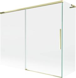 Mexen Rox, L tolóajtós, kétszárnyú kádparaván 190 + 90 x 150 cm, 8 mm-es átlátszó üveg, arany fényes profil, 8C9L-190-090-50-00 (8C9L-190-090-50-00)