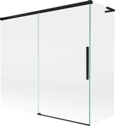 Mexen Rox, L tolóajtós, kétszárnyú kádparaván 170 + 80 x 150 cm, 8 mm-es átlátszó üveg, matt fekete profil, 8C9L-170-080-70-00 (8C9L-170-080-70-00)