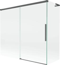Mexen Rox, L tolóajtós, kétszárnyú kádparaván 170 + 75 x 150 cm, 8 mm-es átlátszó üveg, szálcsiszolt grafit profil, 8C9L-170-075-66-00 (8C9L-170-075-66-00)
